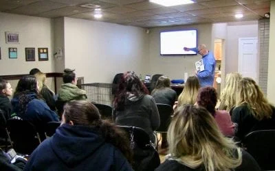 Presenter leads a seminar for Hounds Town dog