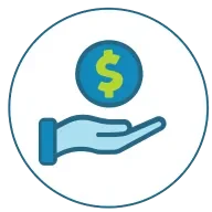 A hand holding a dollar sign, symbolizing investment and financial opportunity in dog daycare franchises.