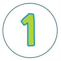 A colorful number one inside a circular design, representing the top choice in dog daycare services.
