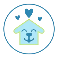 A playful dog inside a colorful daycare facility, surrounded by toys and a cheerful environment.